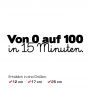 Autoaufkleber Von 0 auf 100 in 15 Minuten.
