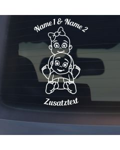 Babyaufkleber "Luis&Lina" mit Wunschname