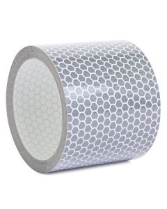 Reflektorband mit Wabenmuster 5cm breit - Weiss