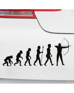 Autoaufkleber Evolution Bogenschießen