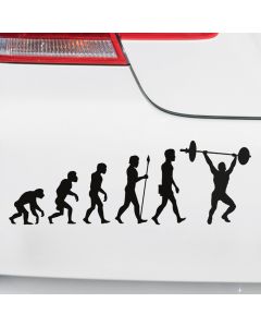 Autoaufkleber Evolution Gewichtheben