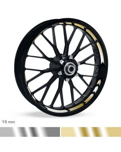 Felgenbettaufkleber Arrow-Design 15mm Chrom