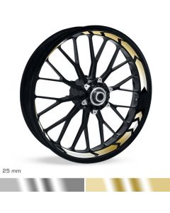 Felgenbettaufkleber Arrow-Design 25mm Chrom