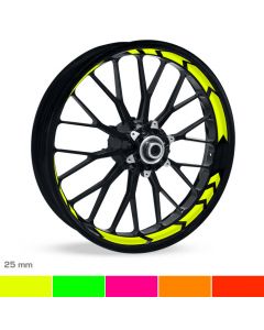 Felgenbettaufkleber Arrow-Design 25mm Neon