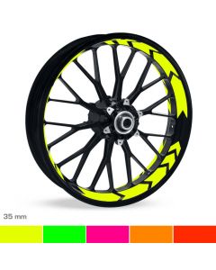Felgenbettaufkleber Arrow-Design 35mm Neon