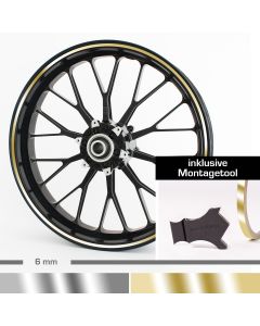 Felgenrandaufkleber Chrom 4mm Motorrad
