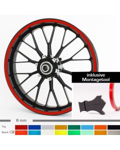 Felgenrandaufkleber 6mm Reflektierend Motorrad