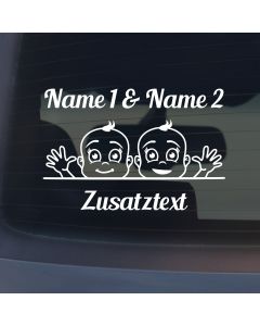 Babyaufkleber "Tim&Max" mit Wunschname