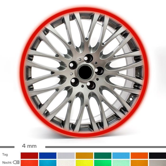 Felgenrandaufkleber 4mm reflektierend Auto main product photo
