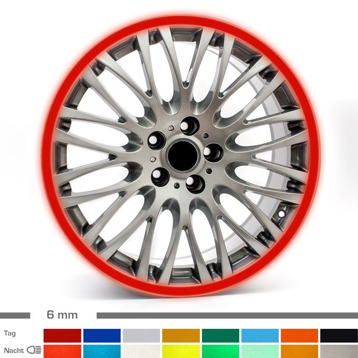 Felgenrandaufkleber 6mm reflektierend Auto main product photo