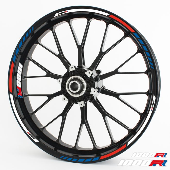Felgenrandaufkleber RS - 1000rr Weiß - Rot - Blau main product photo