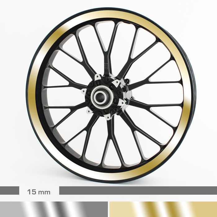 Felgenrandaufkleber Chrom 15mm Motorrad main product photo