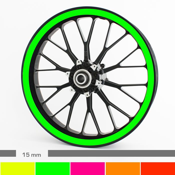 Felgenrandaufkleber Neon 15mm Motorrad main product photo