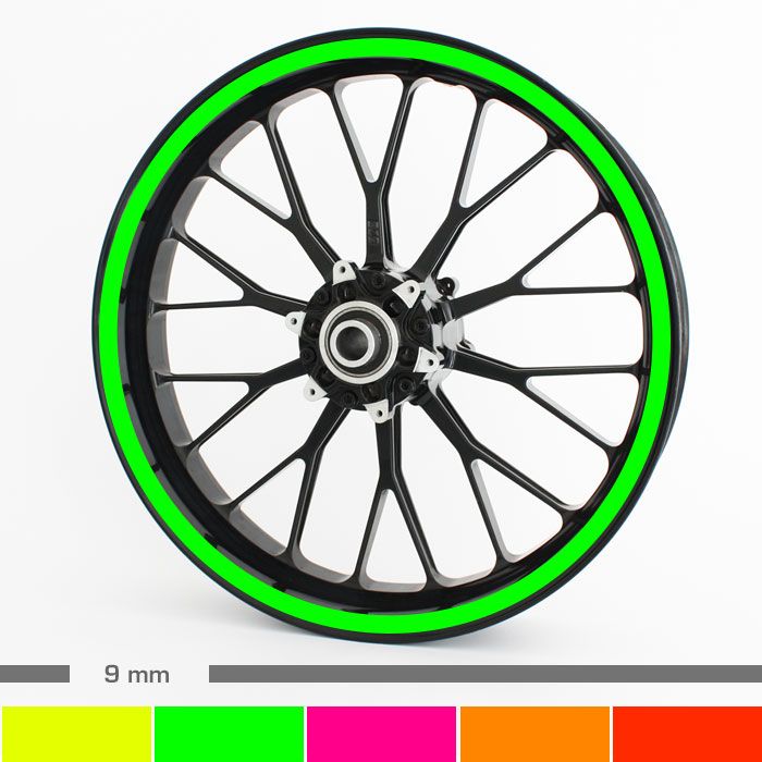 Felgenrandaufkleber Neon 9mm Motorrad main product photo