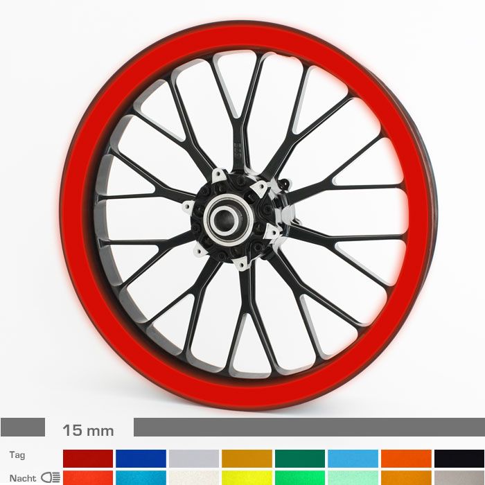 Felgenrandaufkleber 15mm reflektierend Motorrad main product photo
