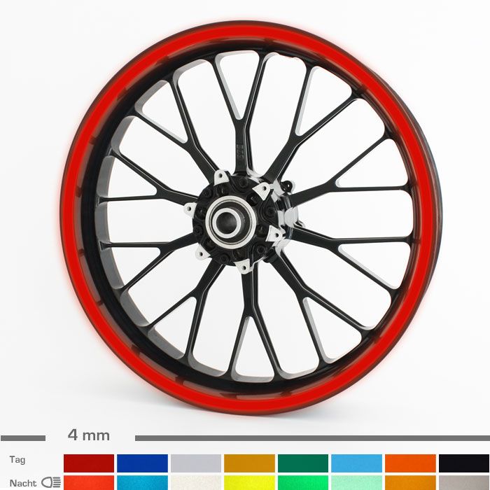 Felgenrandaufkleber 4mm reflektierend Motorrad main product photo