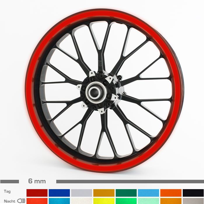 Felgenrandaufkleber 6mm reflektierend Motorrad main product photo