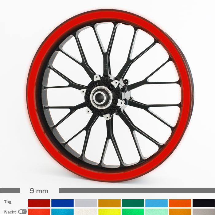 Felgenrandaufkleber 9mm reflektierend Motorrad main product photo