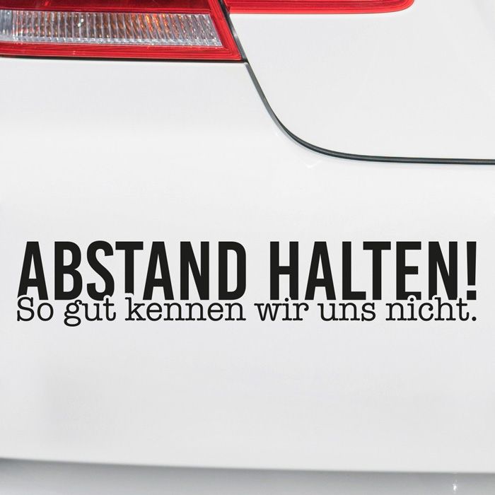 Autoaufkleber Abstand halten! So gut kennen wir uns nicht. main product photo