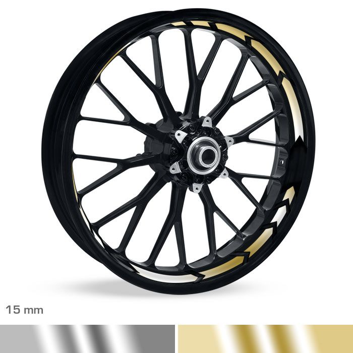 Felgenbettaufkleber Arrow-Design 15mm Chrom main product photo