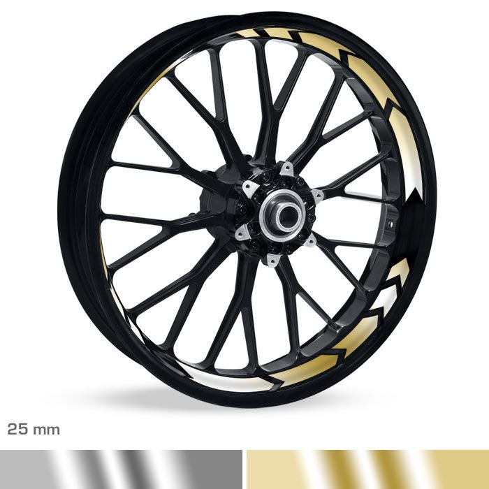 Felgenbettaufkleber Arrow-Design 25mm Chrom main product photo