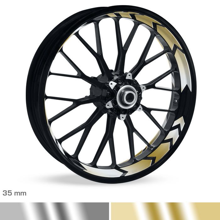 Felgenbettaufkleber Arrow-Design 35mm Chrom main product photo