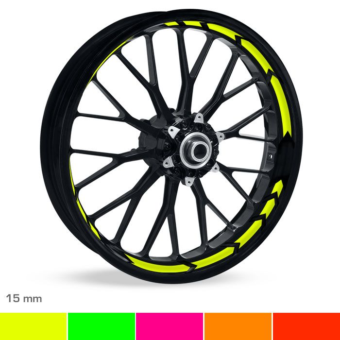Felgenbettaufkleber Arrow-Design 15mm Neon main product photo
