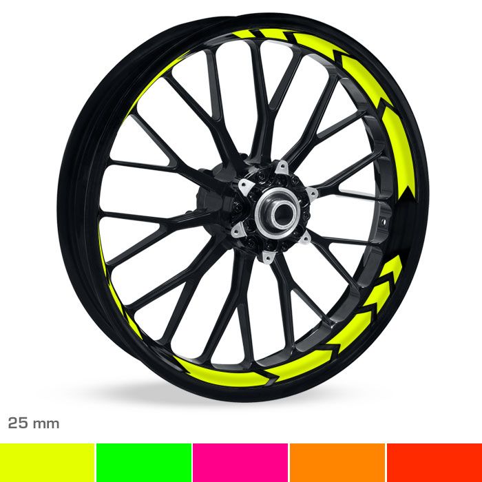 Felgenbettaufkleber Arrow-Design 25mm Neon main product photo