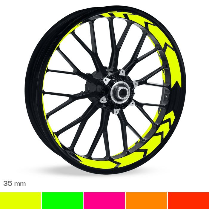 Felgenbettaufkleber Arrow-Design 35mm Neon main product photo