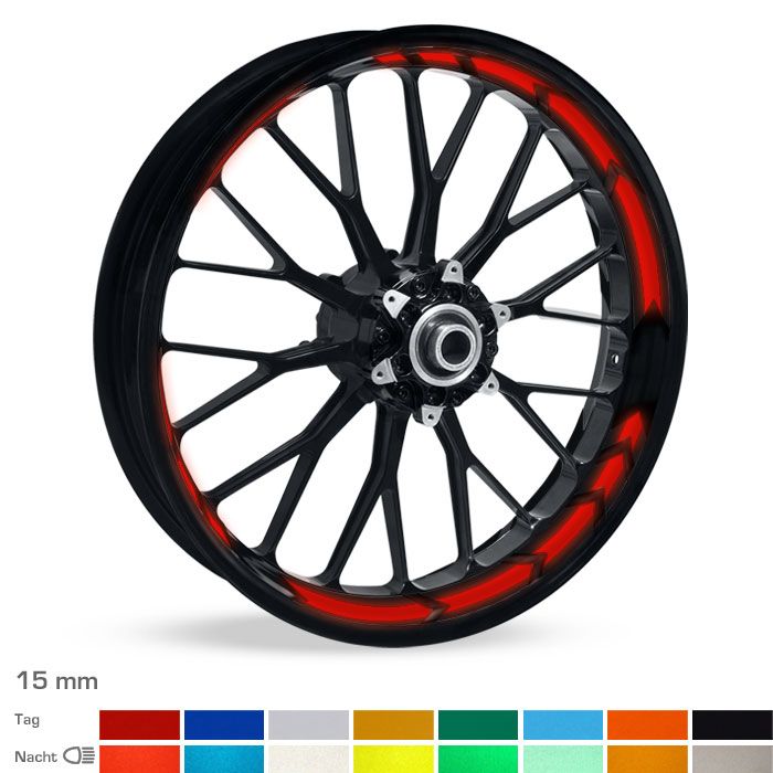 Felgenbettaufkleber Arrow-Design 15mm reflektierend main product photo