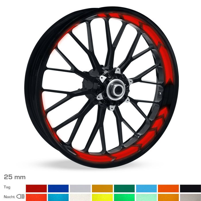 Felgenbettaufkleber Arrow-Design 25mm reflektierend main product photo