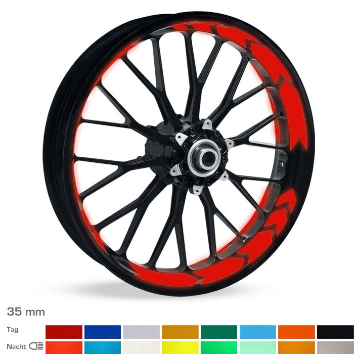 Felgenbettaufkleber Arrow-Design 35mm reflektierend main product photo