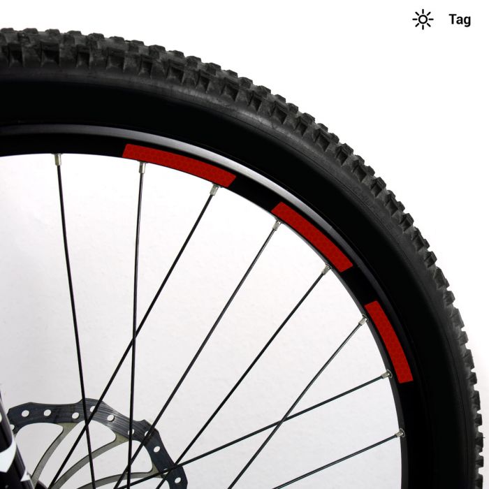 Reflektor-Aufkleber-Set mit Wabenmuster 10mm für Mountainbike Rot main product photo