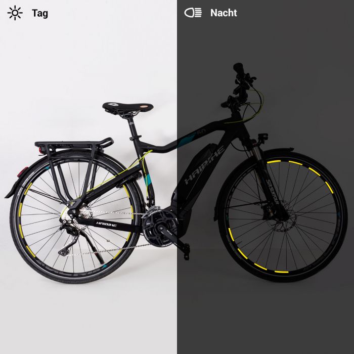 Reflektor-Aufkleber-Set Wabenmuster 7mm für Trekkingfahrrad in Gelb