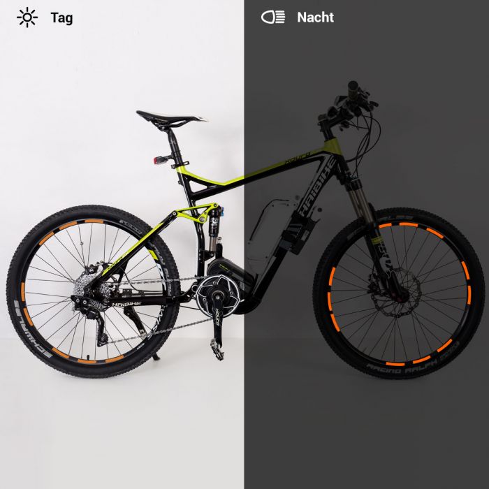 Reflektor-Aufkleber-Set Wabenmuster 10mm für Mountainbike in orange