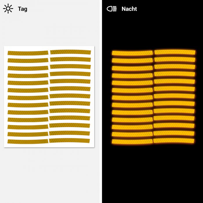 Reflektor-Aufkleber-Set Wabenmuster, 26 Stück