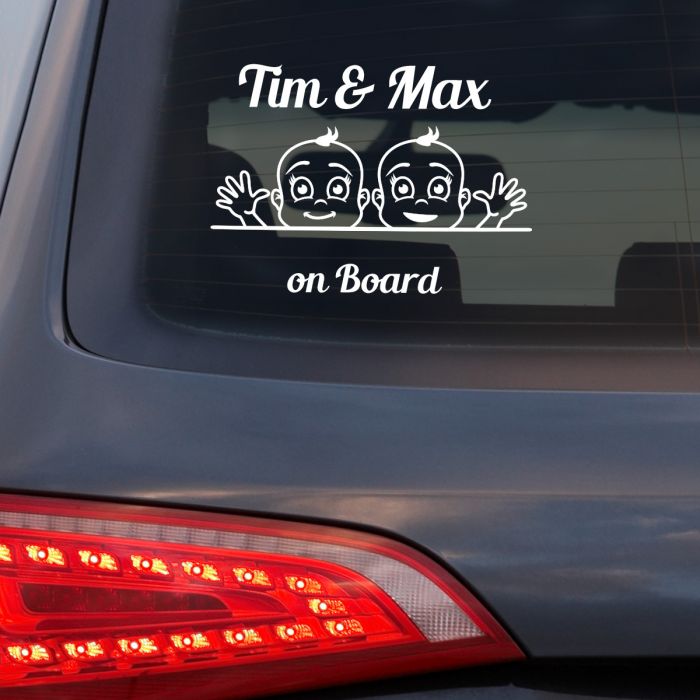 Babyaufkleber "Tim&Max" mit Wunschname main product photo